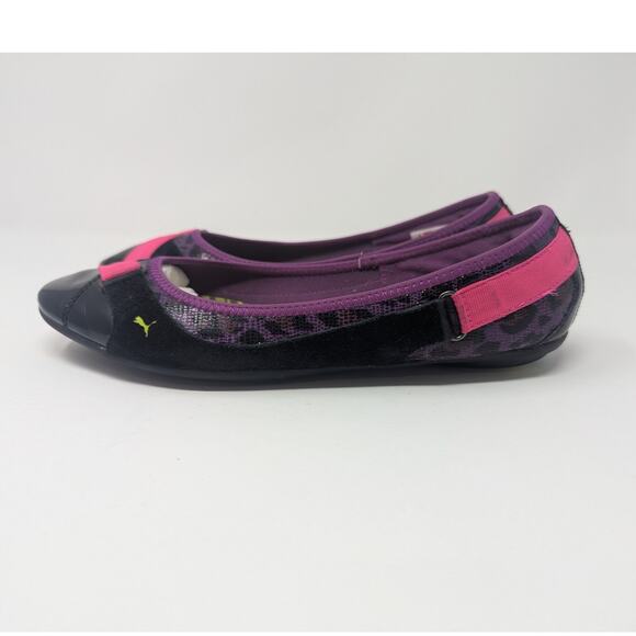 Puma Ballet Flats Puma Sport Lifestyle Bixley Animal Print Shoes Black Size 9 - Picture 7 of 13